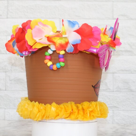 HAND CRAFTED Flamingo Pot Head Planter Upcycled Lady Face Luau Decor - Picture 3 of 13